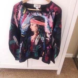 Sweater brush paint Native American style. Size La